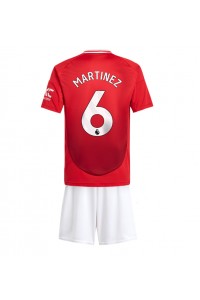 Fotbalové Dres Manchester United Lisandro Martinez #6 Dětské Domácí Oblečení 2024-25 Krátký Rukáv (+ trenýrky)